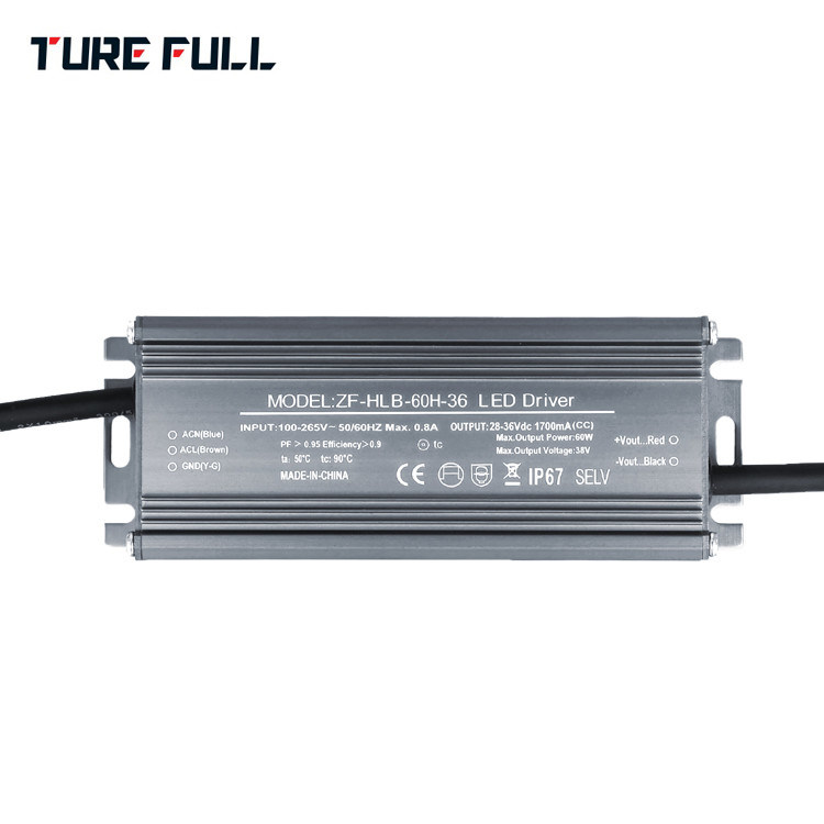 42V 1500mA Waterproof Electronic LED Driver , Flood Light Led Driver 60W
