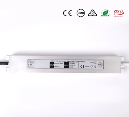 Waterproof 24V 60W Slimline LED Driver Durable For Neon Flex