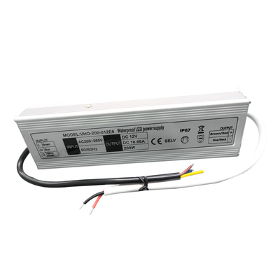 Outdoor IP67 Waterproof Electronic LED Driver 200W 12V Lightweight