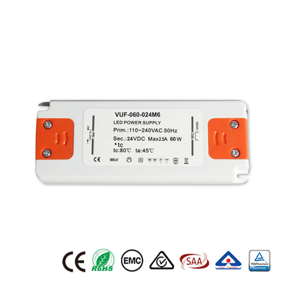 Class 2 LED Driver 24V DC 60W Plastic Power Supply For LED Strip Light