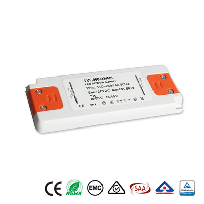 Class 2 LED Driver 24V DC 60W Plastic Power Supply For LED Strip Light