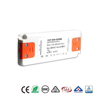Class 2 LED Driver 24V DC 60W Plastic Power Supply For LED Strip Light