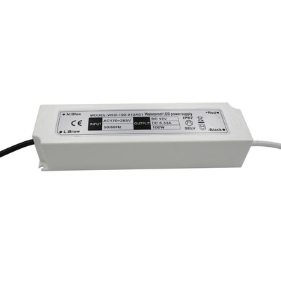 100W 12V Cooler Strip Light LED Driver Waterproof IP67 Plastic Power Supply