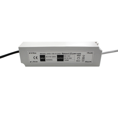 100W 12V Cooler Strip Light LED Driver Waterproof IP67 Plastic Power Supply