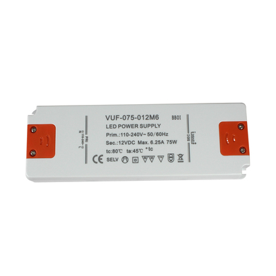 Plastic Case Constant Voltage LED Driver 12V 75W Power Supply For Strip Light