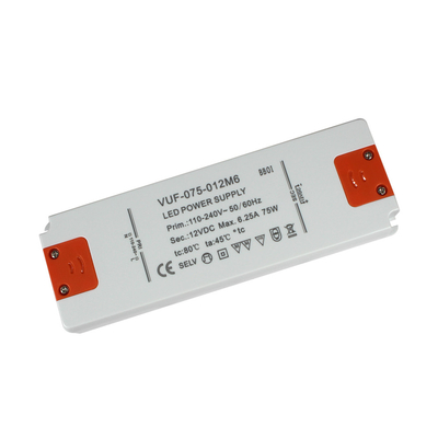 Plastic Case Constant Voltage LED Driver 12V 75W Power Supply For Strip Light