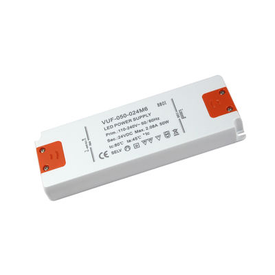 Indoor Lightweight Constant Voltage LED Driver 24V 50W Plastic Case IP20