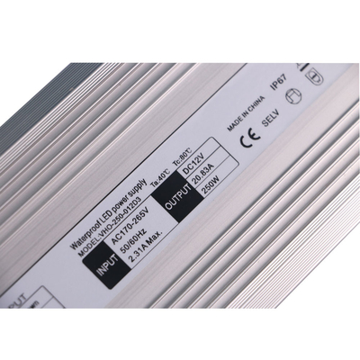 Single Output 12V 20A Constant Voltage LED Driver 250w Aluminum Housing