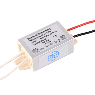 Aluminum Waterproof Electronic LED Driver 12v 1a 12W AC100 - 265V IP67 Small
