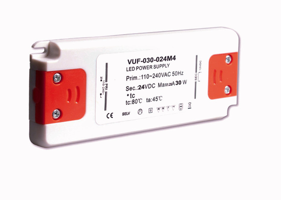 30W 1.25A Ultra Thin LED Driver AC 110V 240V To DC 24V For Cabinet Lights