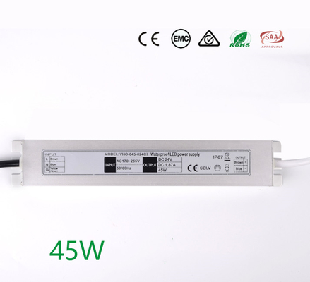 SMPS 1.88A Ultra Slim LED Driver , Outdoor LED Waterproof Power Supply IP67