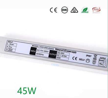 Indoor Outdoor 24V Constant Voltage Driver , Slim AC DC Transformer For LED Lights
