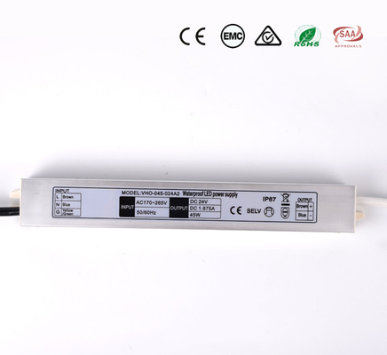 Indoor Outdoor 24V Constant Voltage Driver , Slim AC DC Transformer For LED Lights