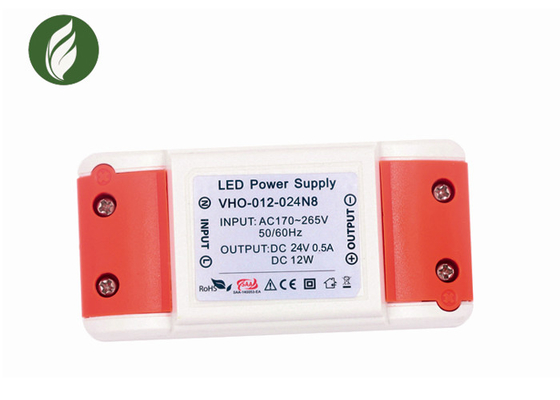 Moistureproof 24V 0.5A Plastic LED Driver Flicker Free For Strip Lights