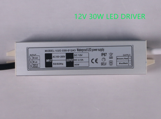 Heatproof 2.5A Outdoor 12V Power Supply , Anticorrosive LED Driver LED Strip