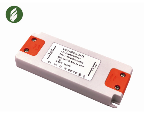 12V 2A LED Strip Light Power Supply , Ultralight LED Driver Flicker Free