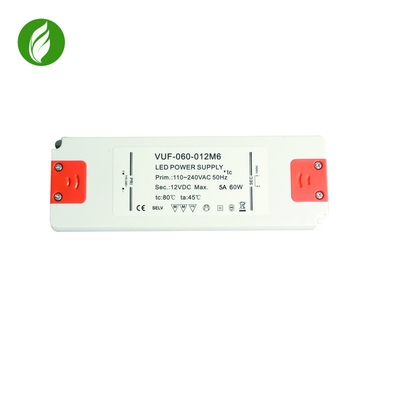 60W IP20 Constant Voltage LED Power Supply , Plastic Flicker Free Driver