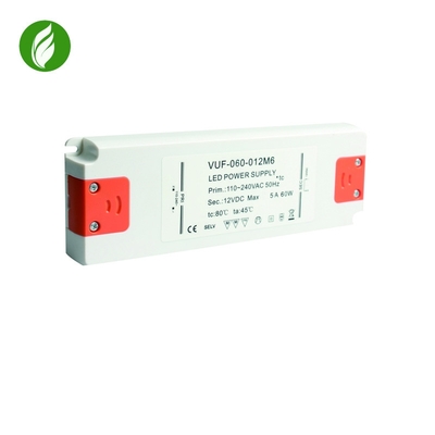 60W IP20 Constant Voltage LED Power Supply , Plastic Flicker Free Driver